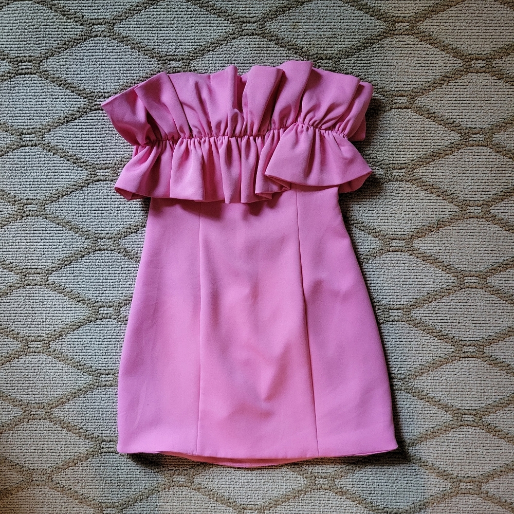 DO + BE pink strapless mini dress